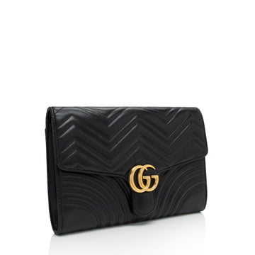 Gucci Matelasse Leather GG Marmont Clutch (SHF-v89K6D)