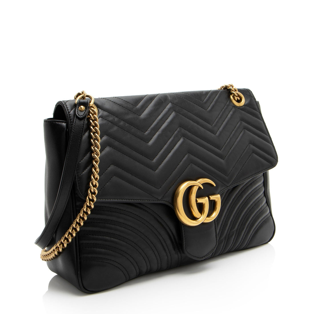 Gucci Matelasse Leather GG Marmont Large Flap Shoulder Bag