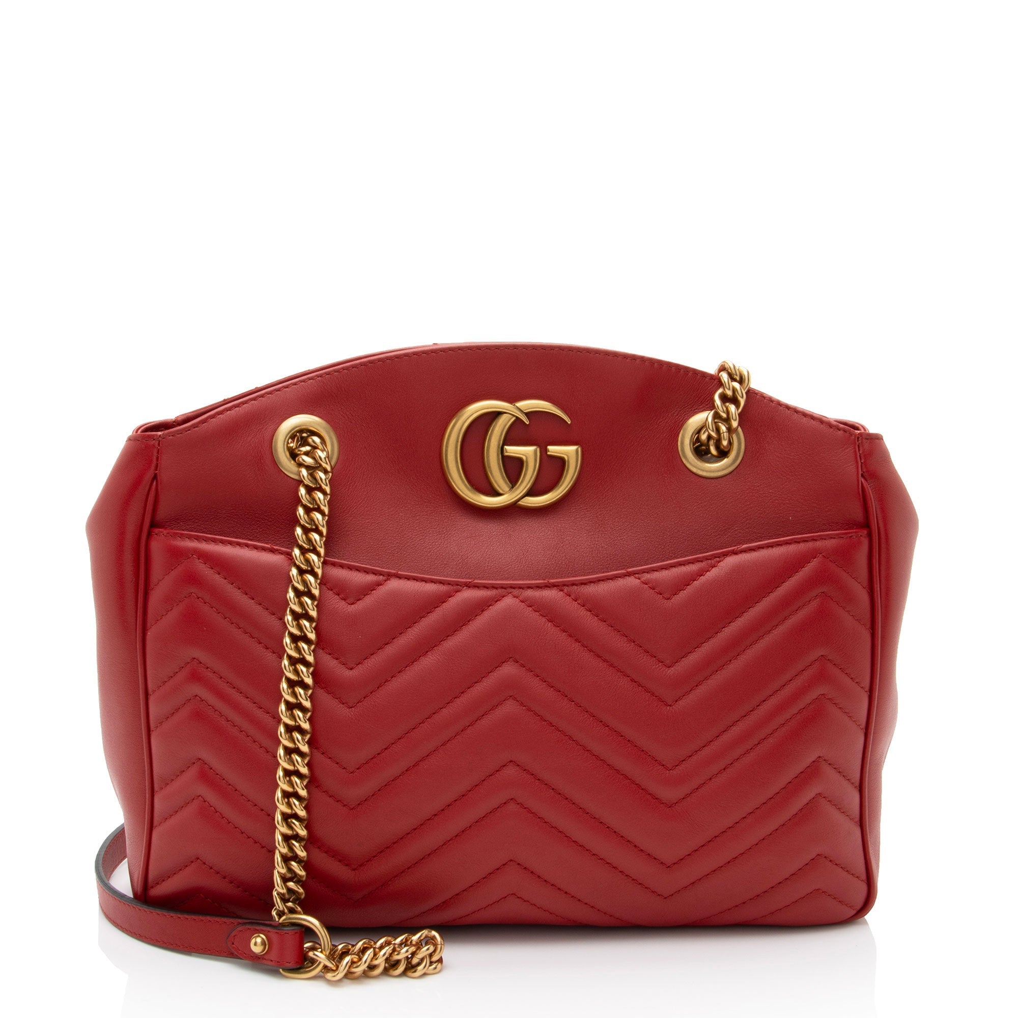 Gucci Matelasse Leather GG Marmont Medium Open Shoulder Bag