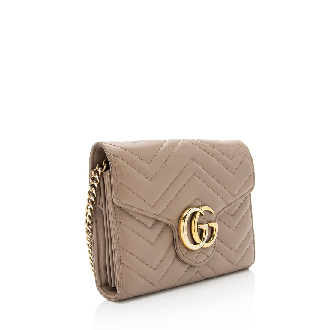 Gucci Matelasse Leather GG Marmont Mini Chain Shoulder Bag (SHF-bJF41o)