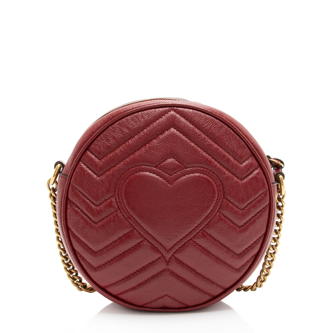 Gucci Matelasse Leather GG Marmont Round Mini Shoulder Bag