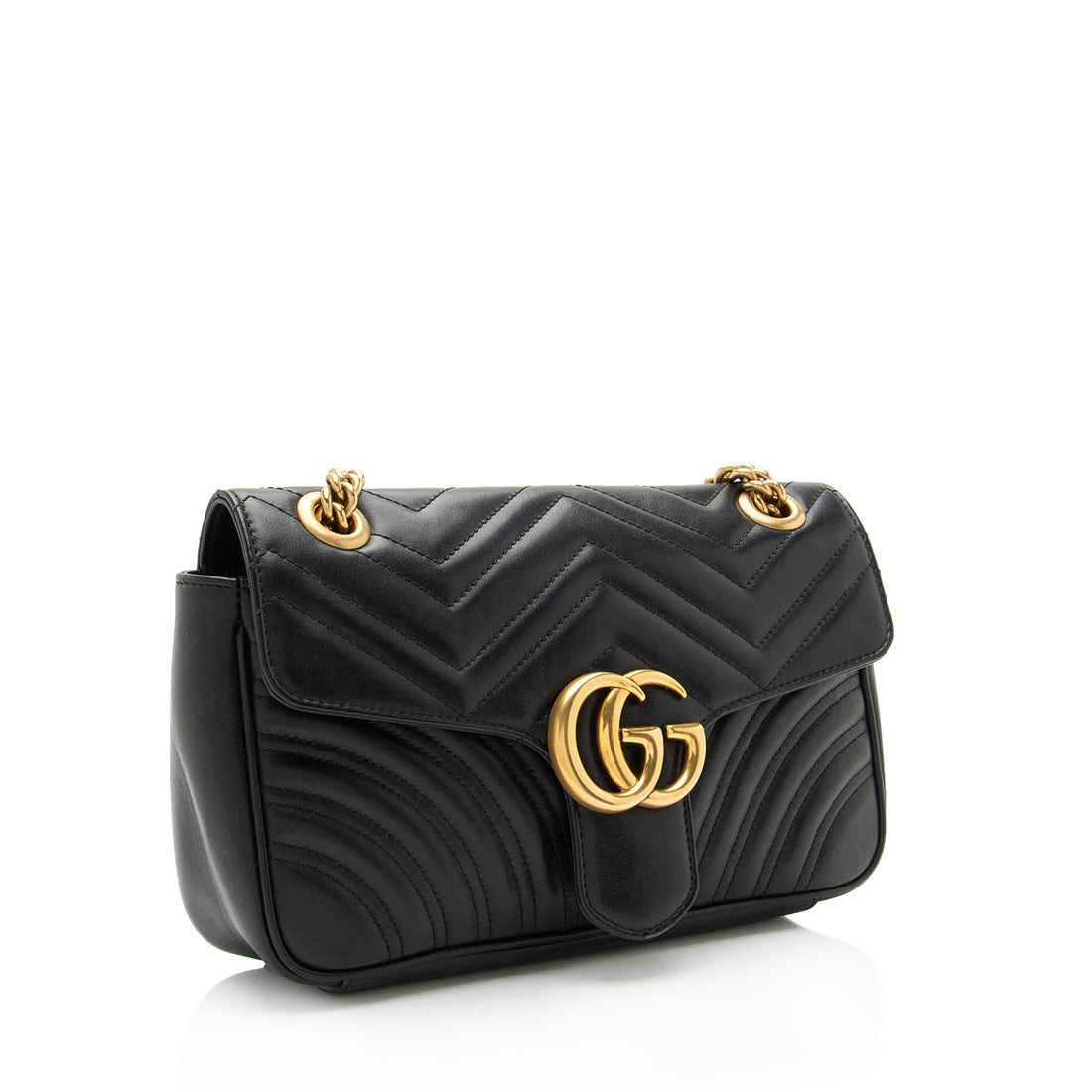 Gucci Matelasse Leather GG Marmont Small Flap Shoulder Bag (SHF-IkiGIu)