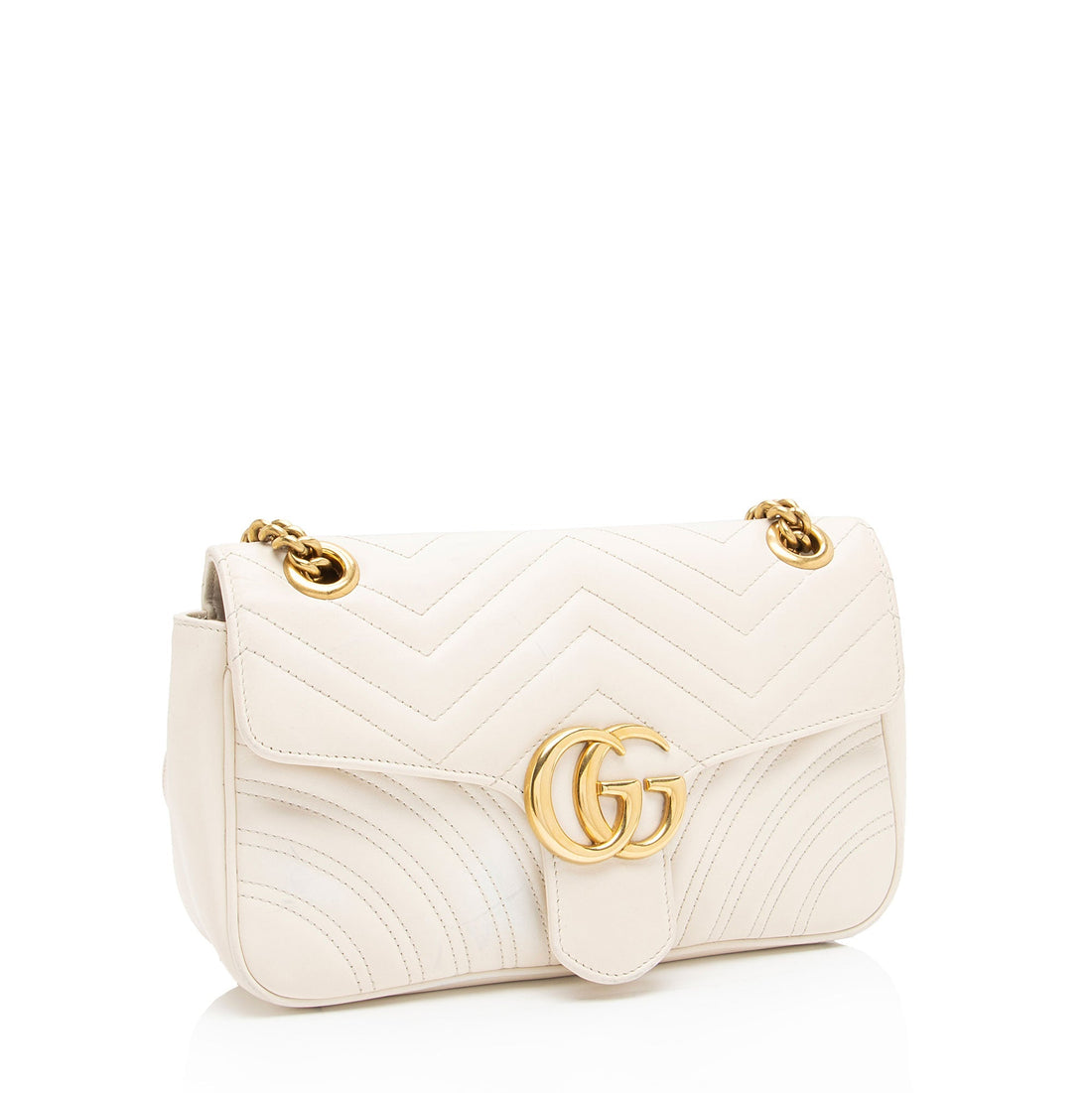 Gucci Matelasse Leather GG Marmont Small Flap Shoulder Bag (SHF-gduwv8)