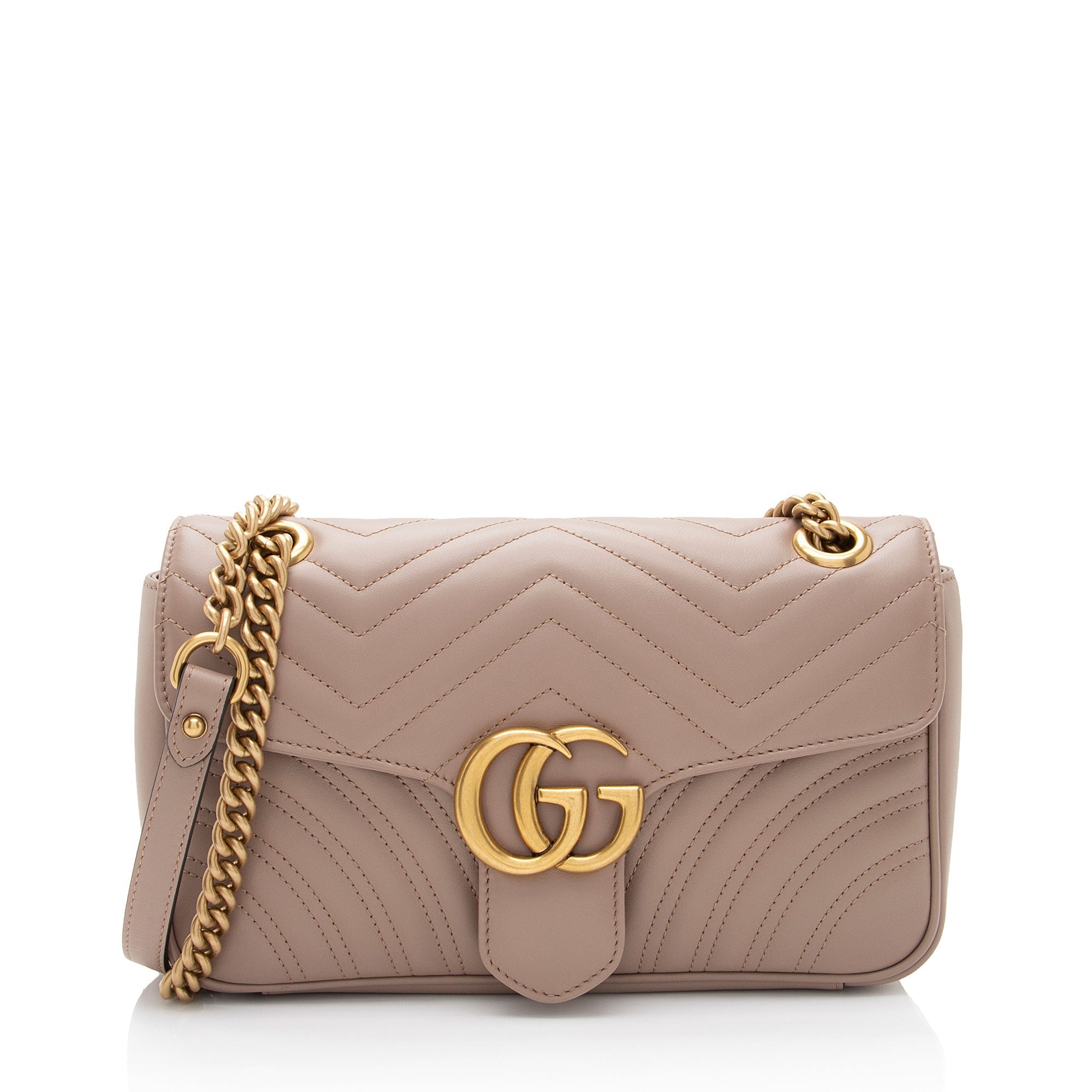Gucci Matelasse Leather GG Marmont Small Flap Shoulder Bag (SHF-ydhtSa)