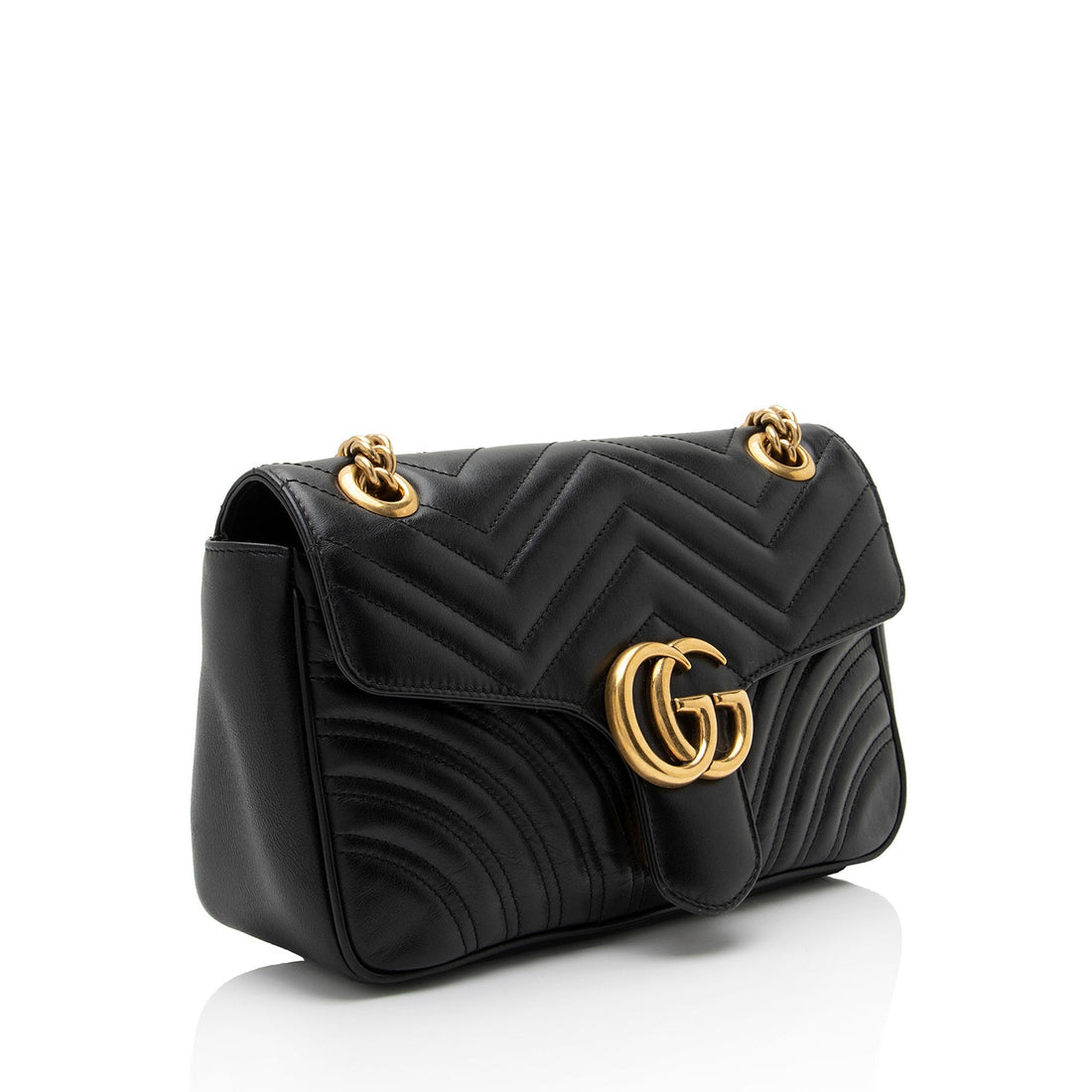 Gucci Matelasse Leather GG Marmont Small Flap Shoulder Bag (SHF-5zif5r)