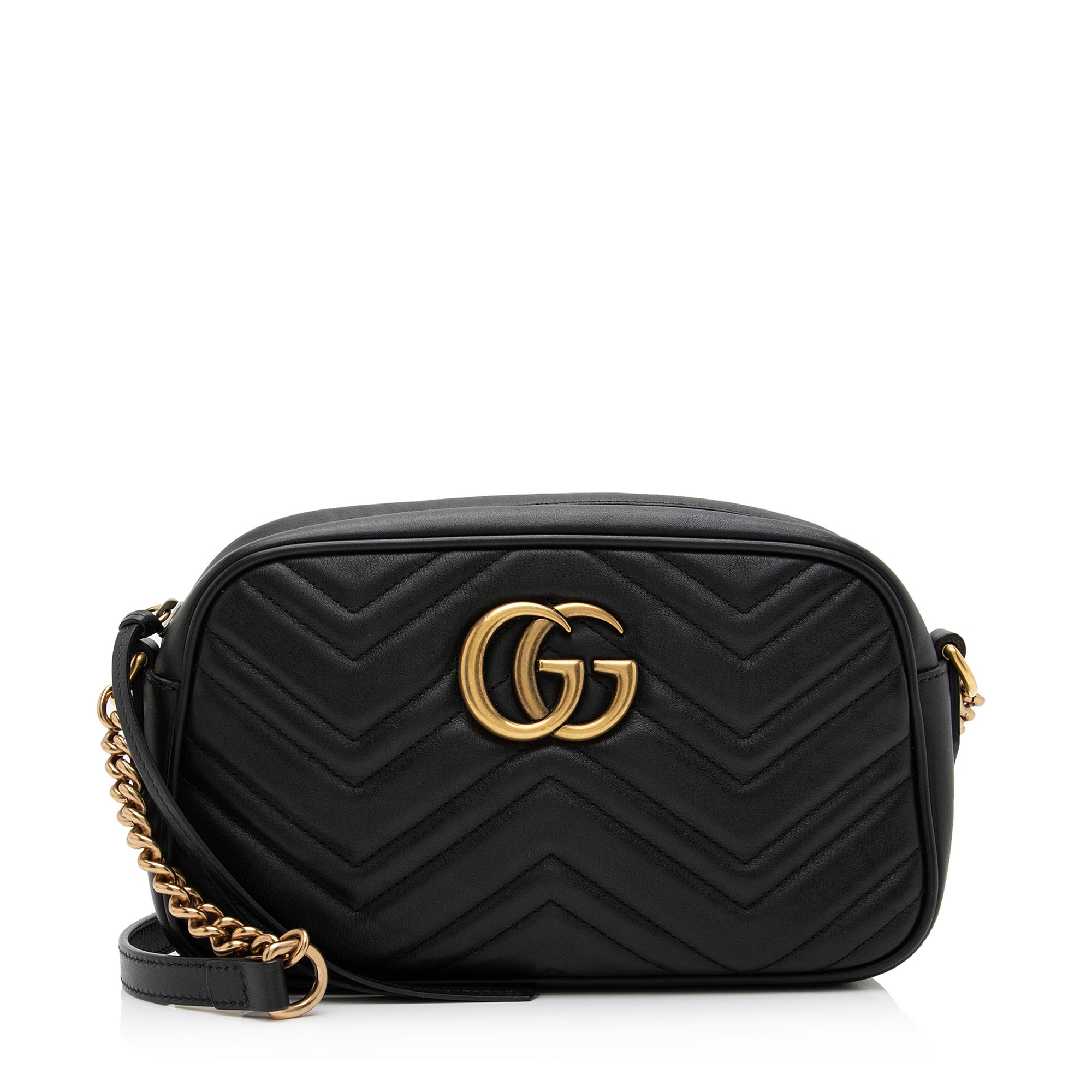 Gucci Matelasse Leather GG Marmont Small Shoulder Bag (SHF-yWuLoN)
