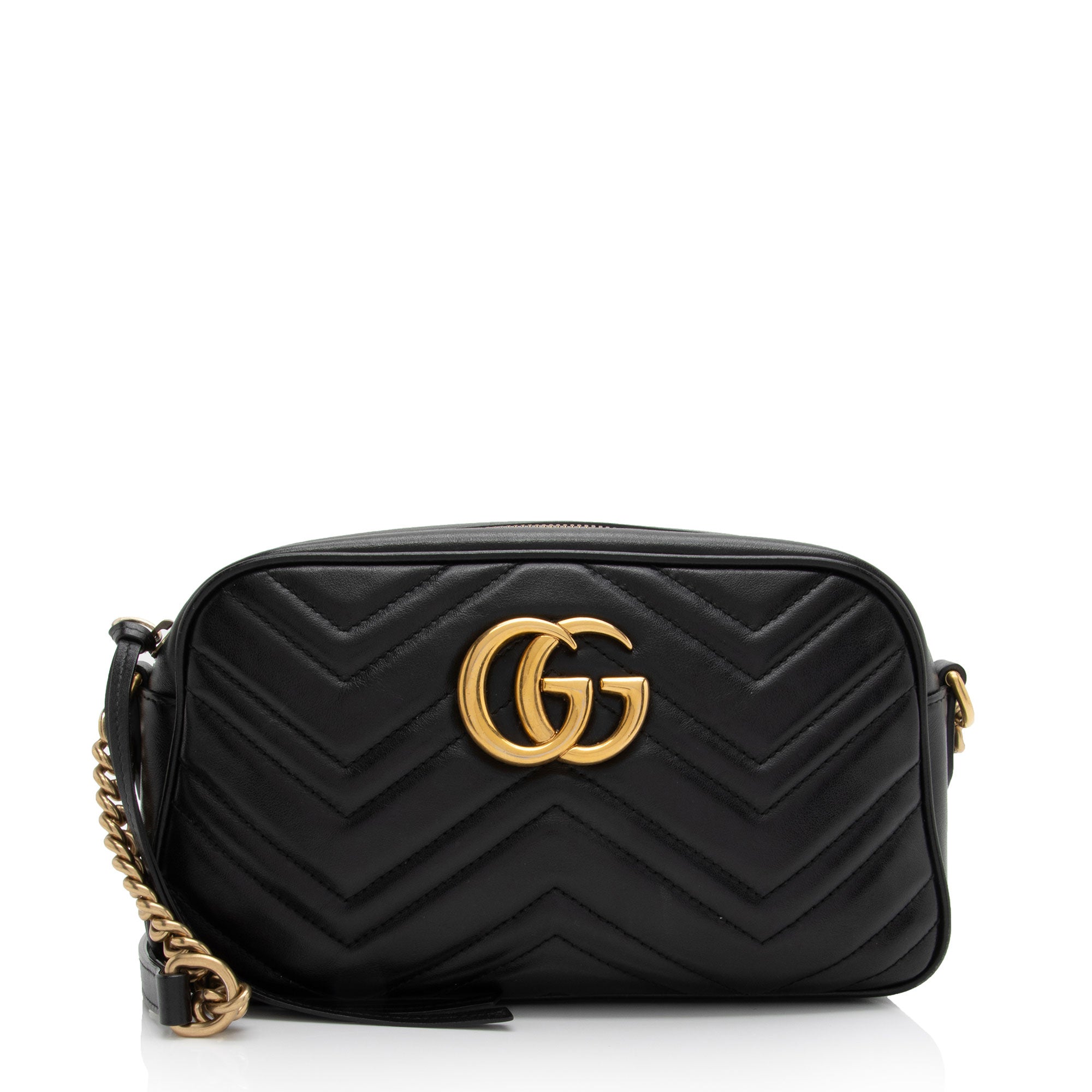 Gucci Matelasse Leather GG Marmont Small Shoulder Bag (SHF-BwQI32)