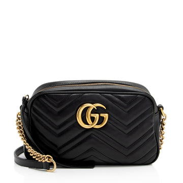 Gucci Matelasse Leather GG Marmont Small Shoulder Bag (SHF-FVS5c3)
