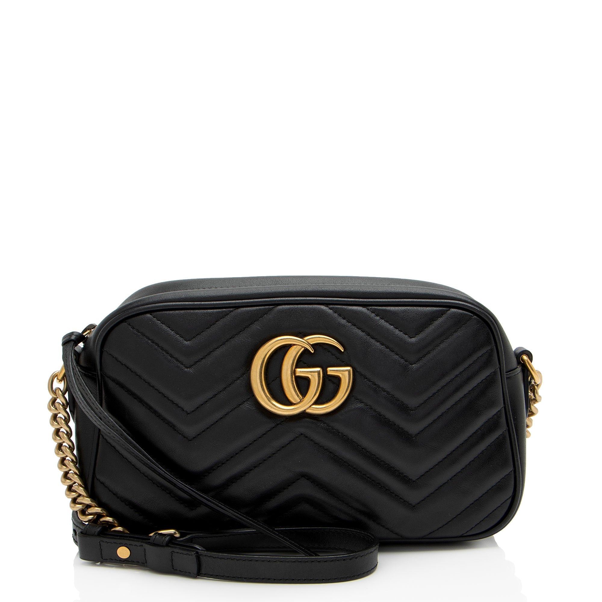 Gucci Matelasse Leather GG Marmont Small Shoulder Bag (SHF-YWd3X0)