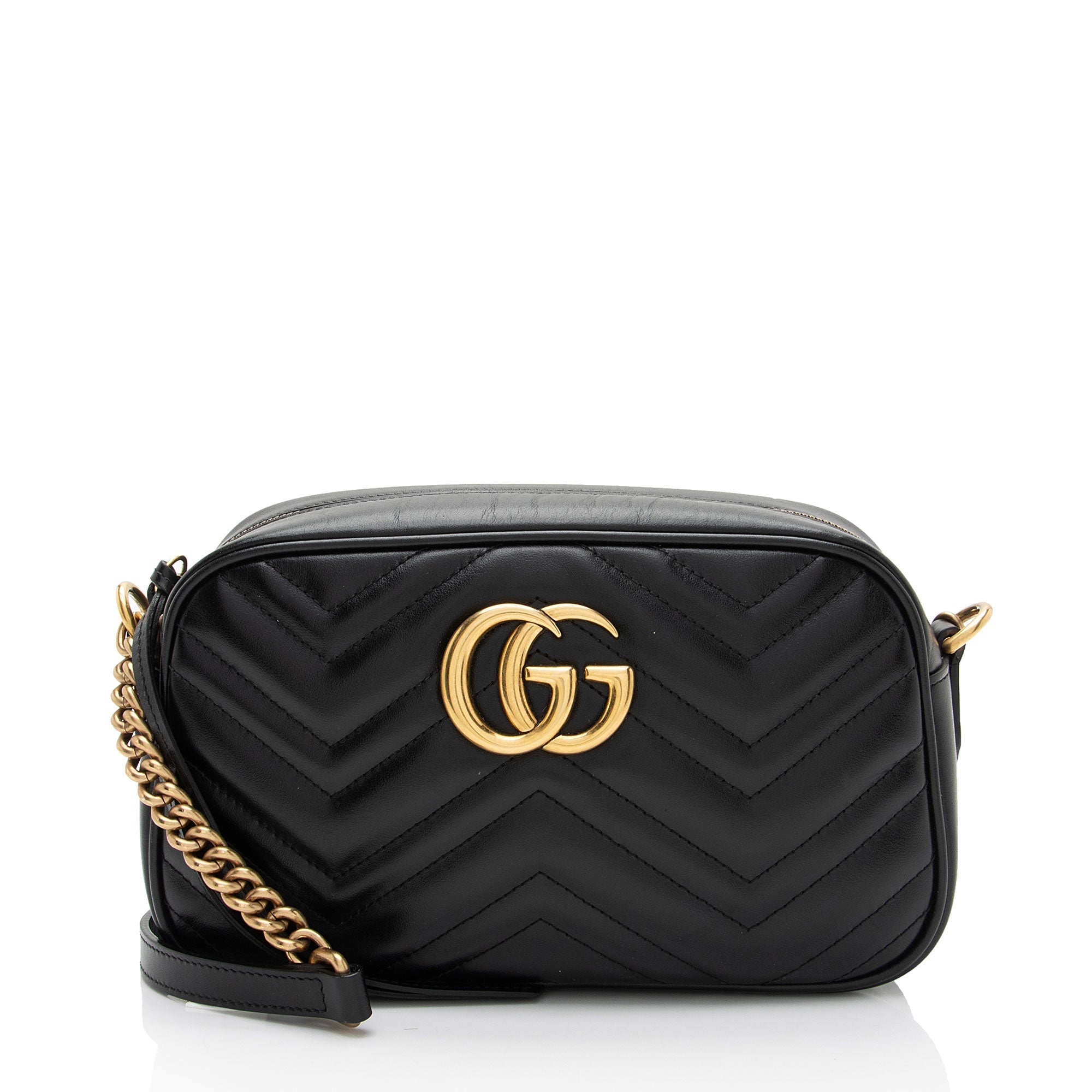 Gucci Matelasse Leather GG Marmont Small Shoulder Bag (SHF-VWeddr)