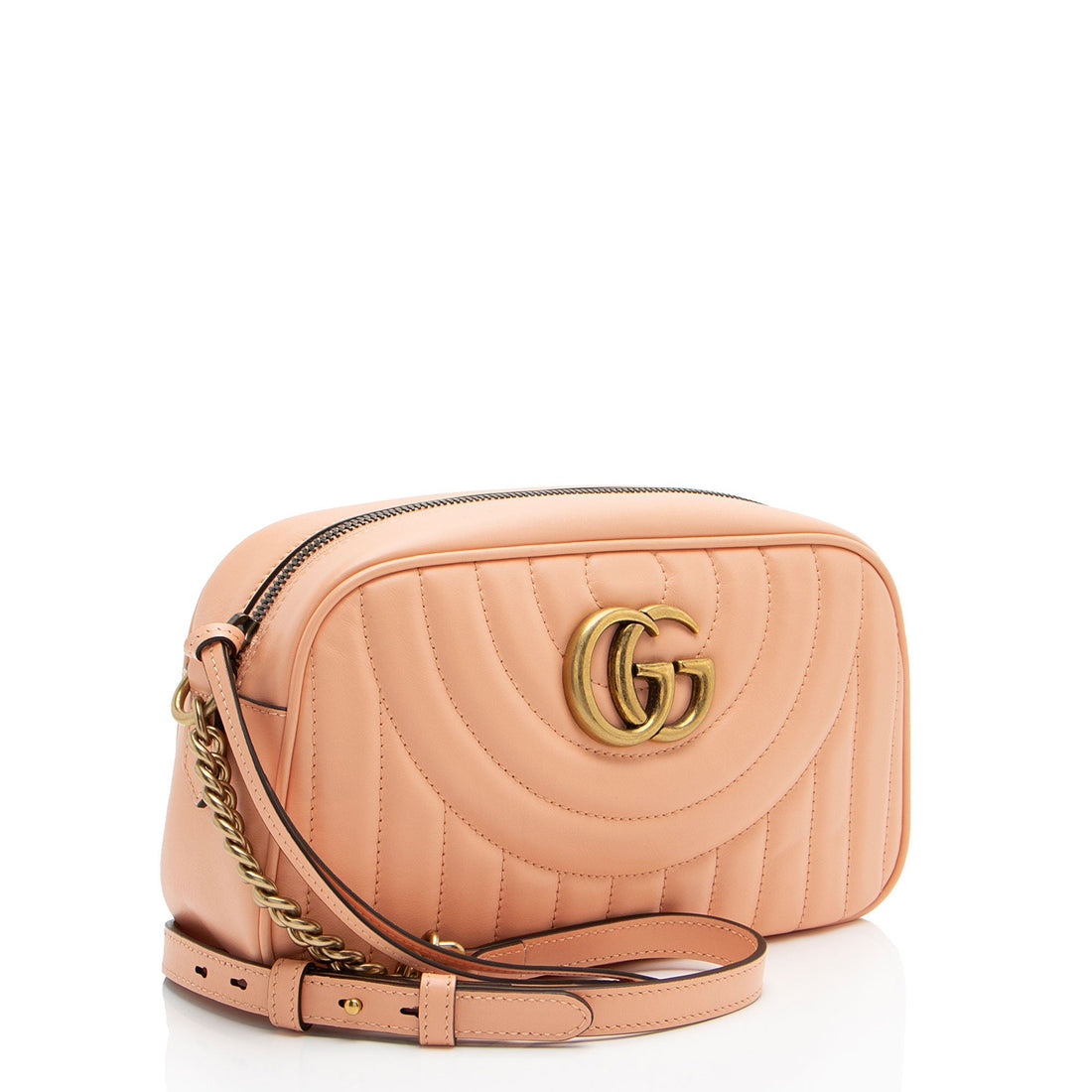 Gucci Matelasse Leather GG Marmont Vertical Ring Small Shoulder Bag