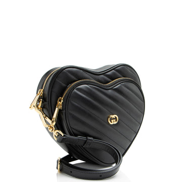 Gucci Matelasse Leather Interlocking G Heart Mini Shoulder Bag