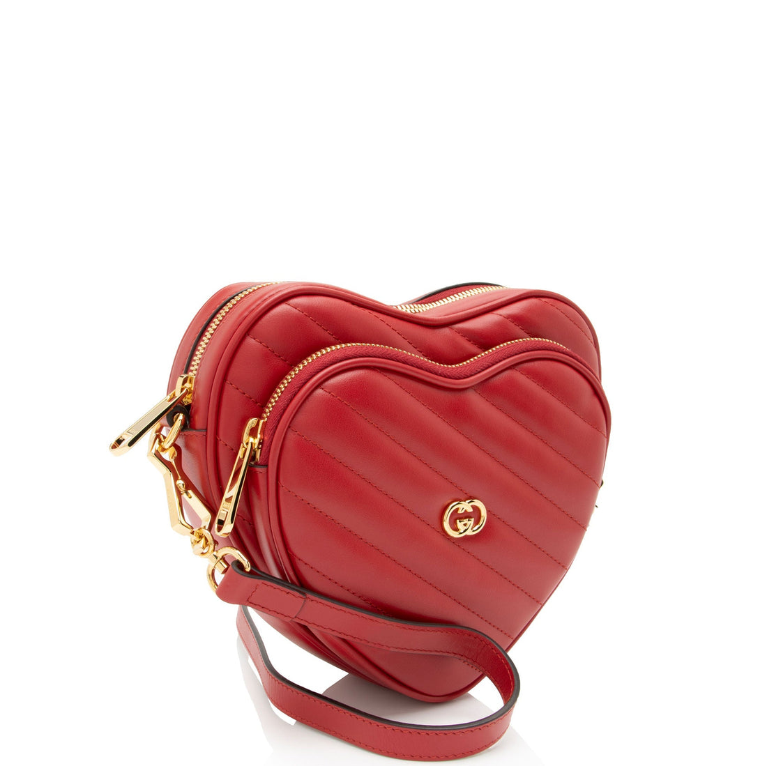 Gucci Matelasse Leather Interlocking G Heart Mini Shoulder Bag