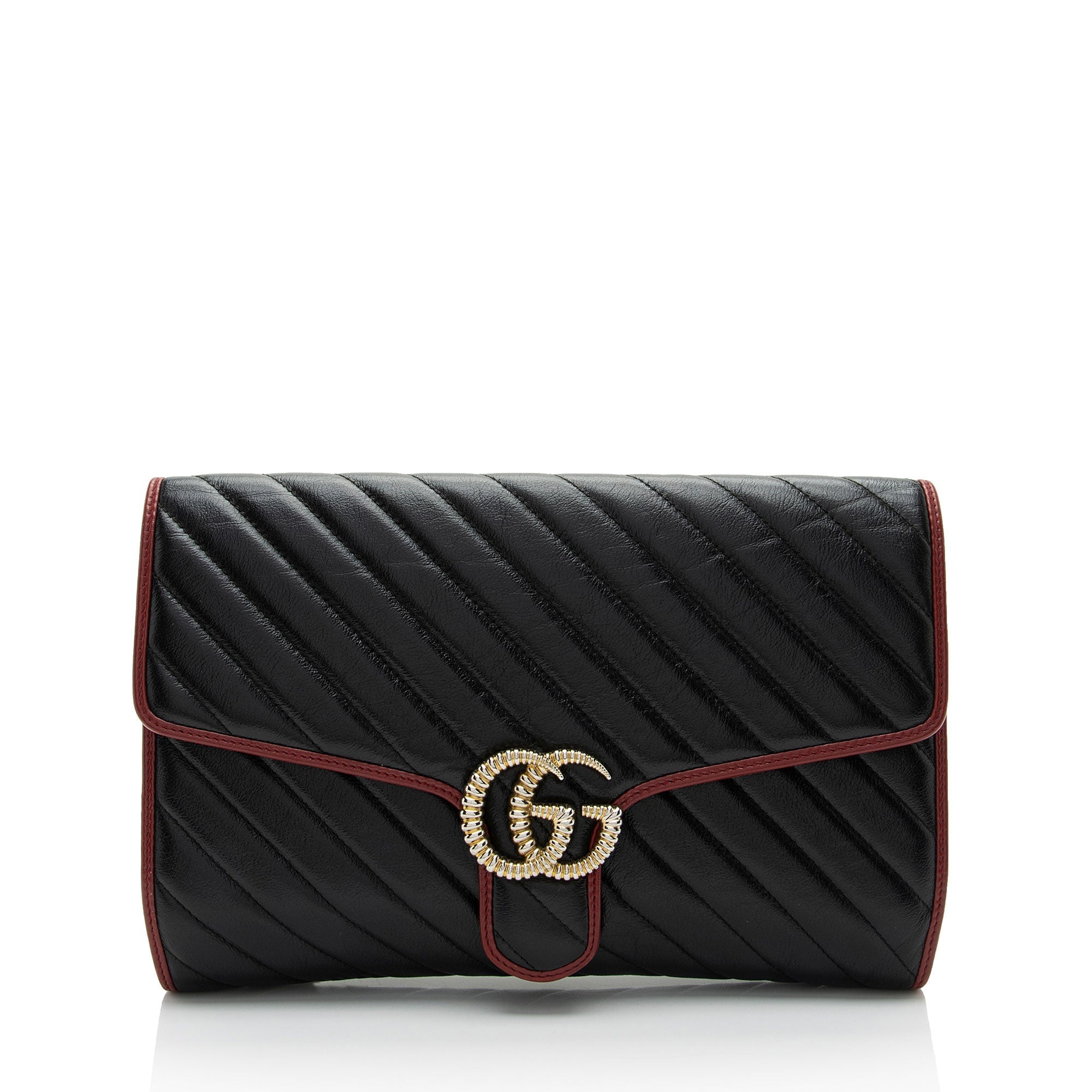 Gucci Matelasse Leather Torchon GG Marmont Clutch (SHF-GnVwkR)