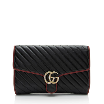 Gucci Matelasse Leather Torchon GG Marmont Clutch (SHF-GnVwkR)