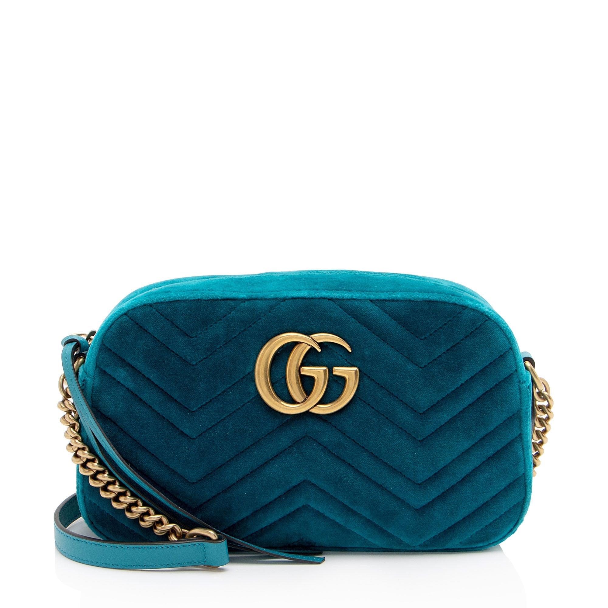 Gucci Matelasse Velvet GG Marmont Small Shoulder Bag (SHF-YA81zd)