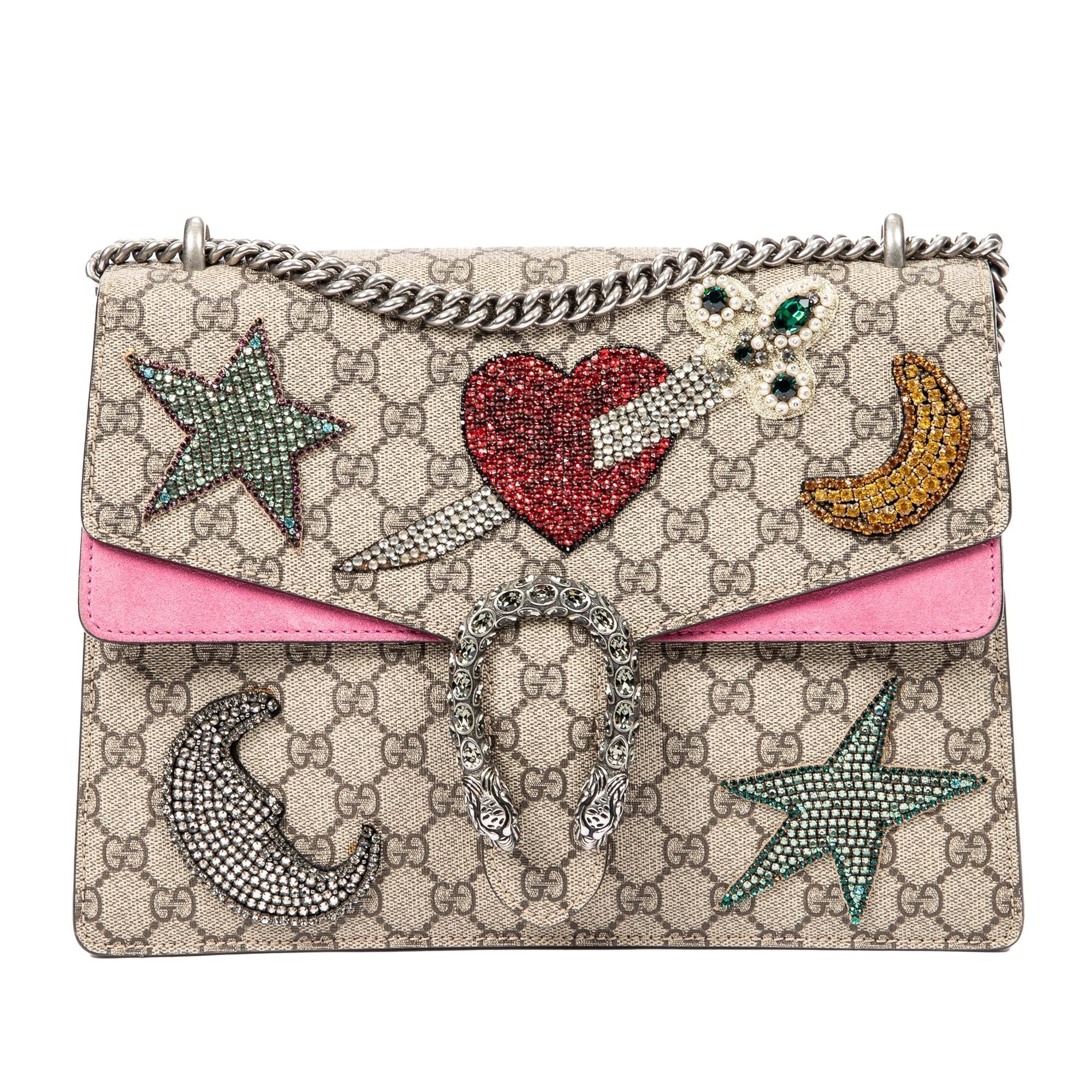 Gucci Medium Embellished GG Supreme Dionysus Shoulder Bag (SHG-A3io5I)