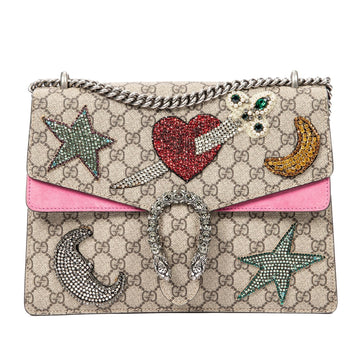 Gucci Medium Embellished GG Supreme Dionysus Shoulder Bag (SHG-A3io5I)