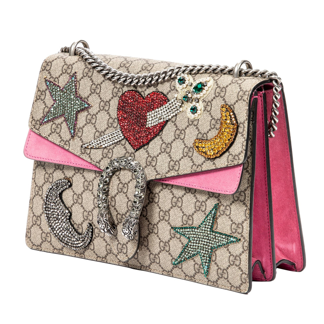 Gucci Medium Embellished GG Supreme Dionysus Shoulder Bag (SHG-A3io5I)