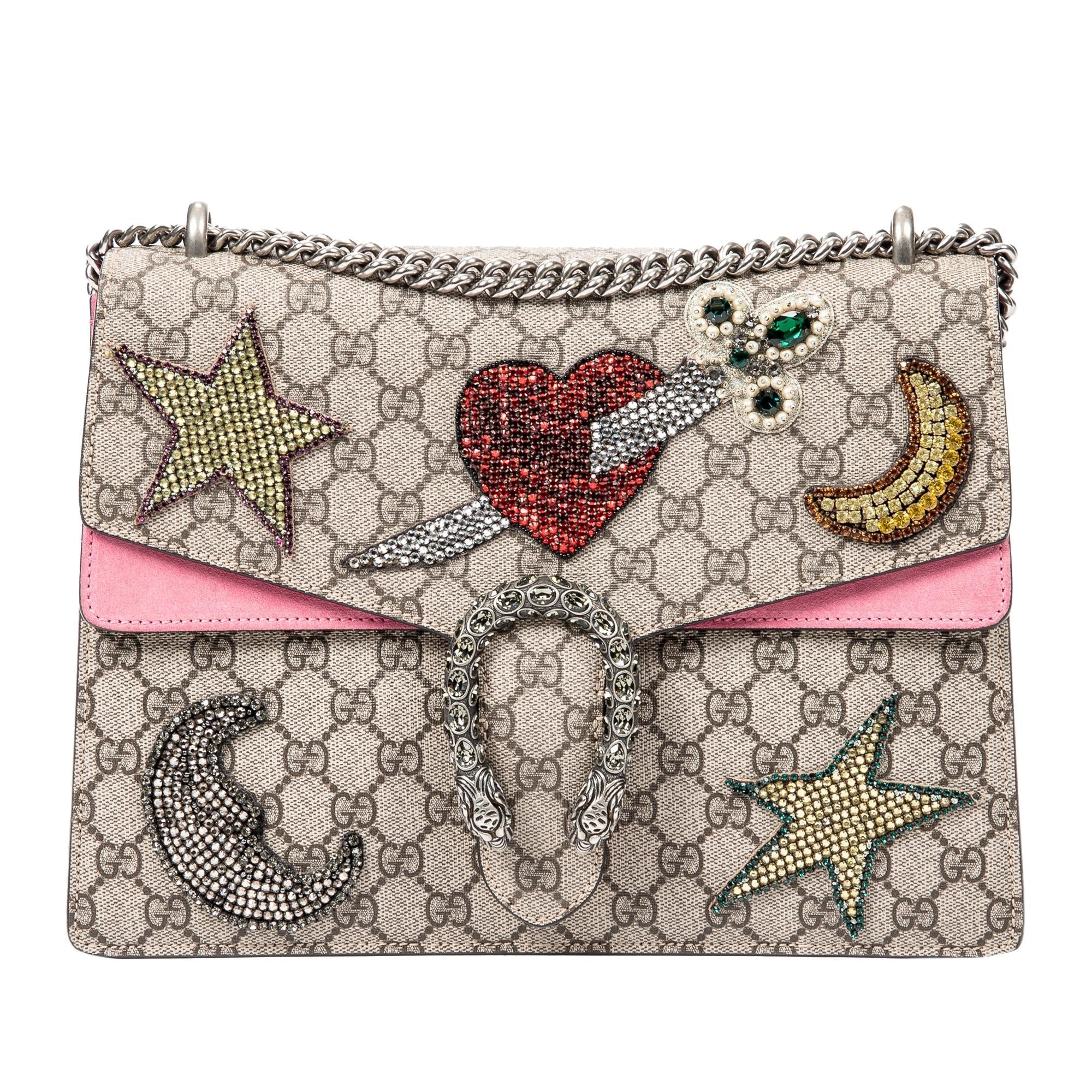 Gucci Medium Embellished GG Supreme Dionysus Shoulder Bag (SHG-eG5vdD)