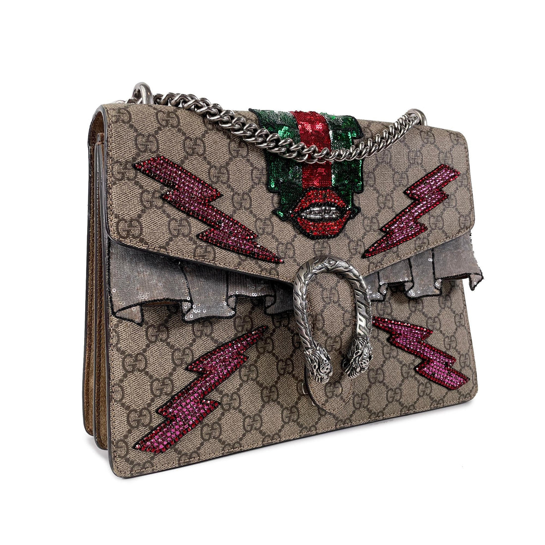 Gucci Medium Embellished GG Supreme Dionysus Shoulder Bag (SHG-46Vf23)