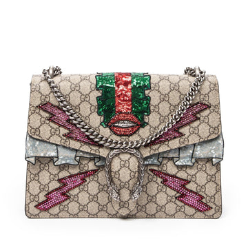 Gucci Medium Embellished GG Supreme Dionysus Shoulder Bag (SHG-jB9ofC)
