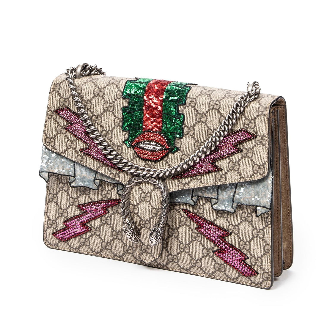 Gucci Medium Embellished GG Supreme Dionysus Shoulder Bag (SHG-jB9ofC)