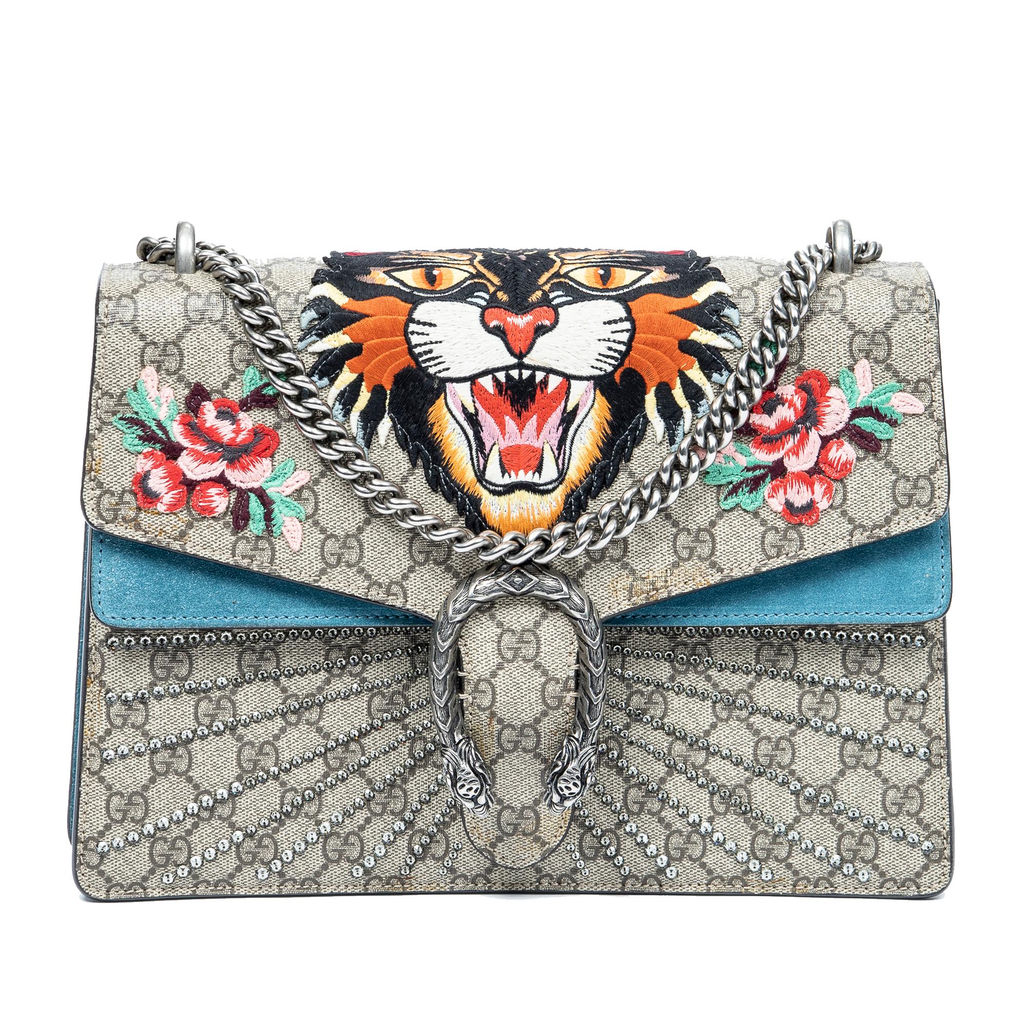 Gucci Medium GG Supreme Angry Cat Dionysus Shoulder Bag (SHG-4rmSJT)