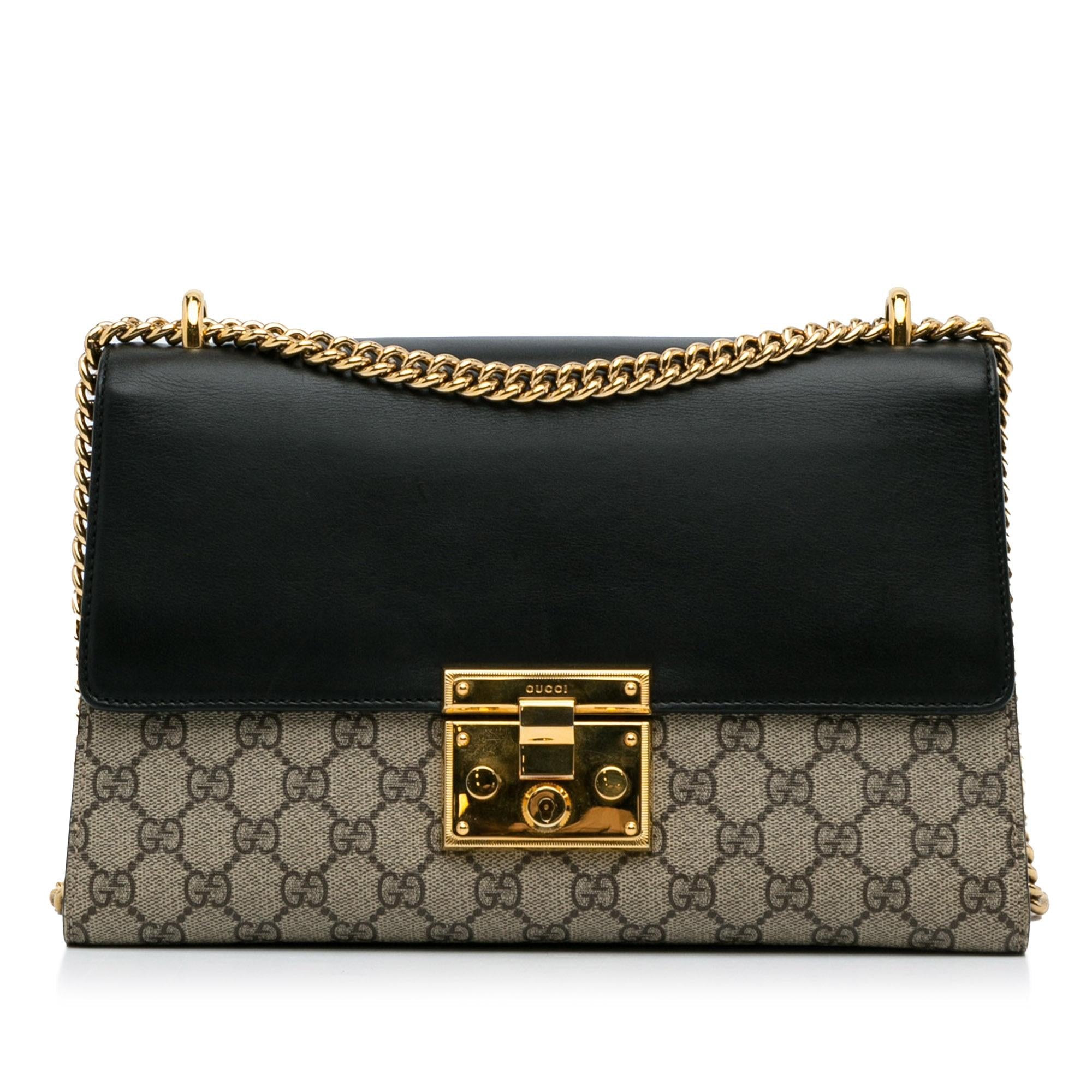 Gucci Medium GG Supreme Padlock Shoulder Bag (SHG-KEUkjB)