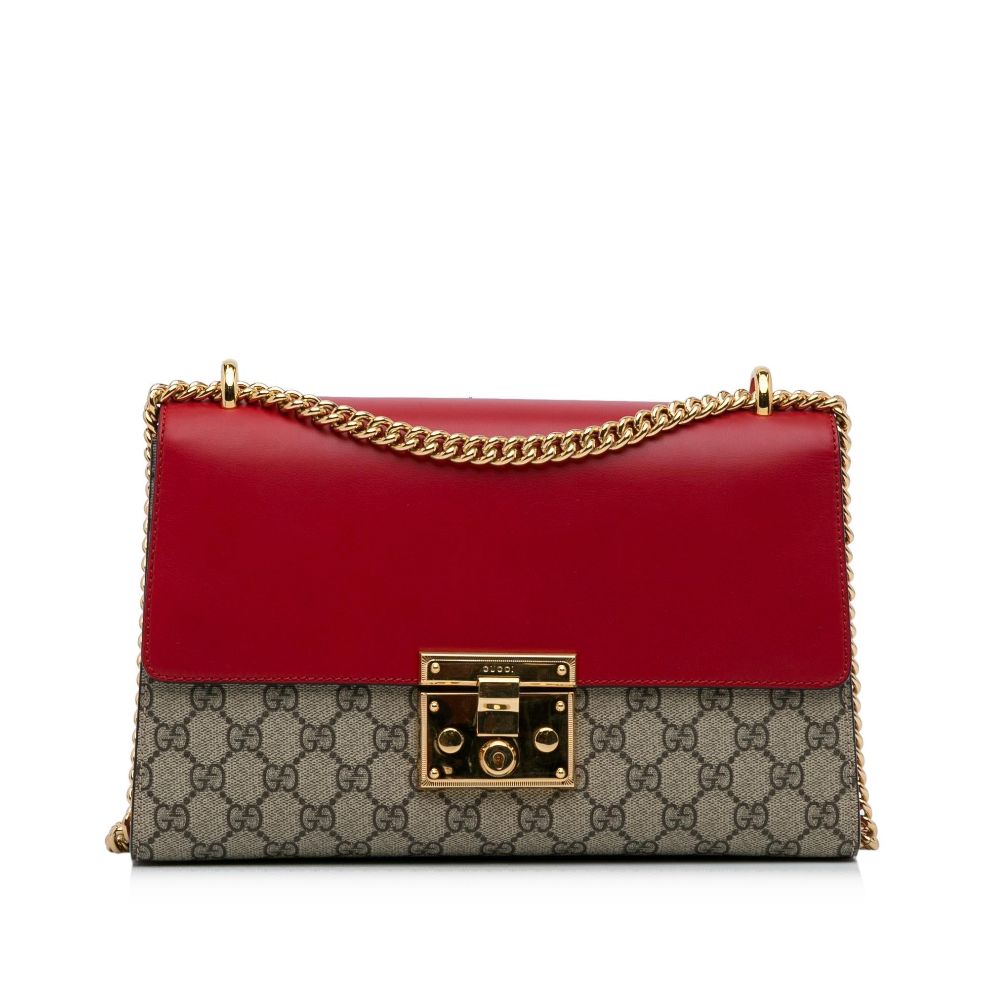 Gucci Medium GG Supreme Padlock Shoulder Bag (SHG-88VyD2)