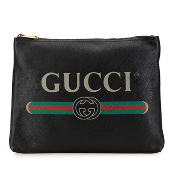Gucci Medium Leather Logo Portfolio Clutch