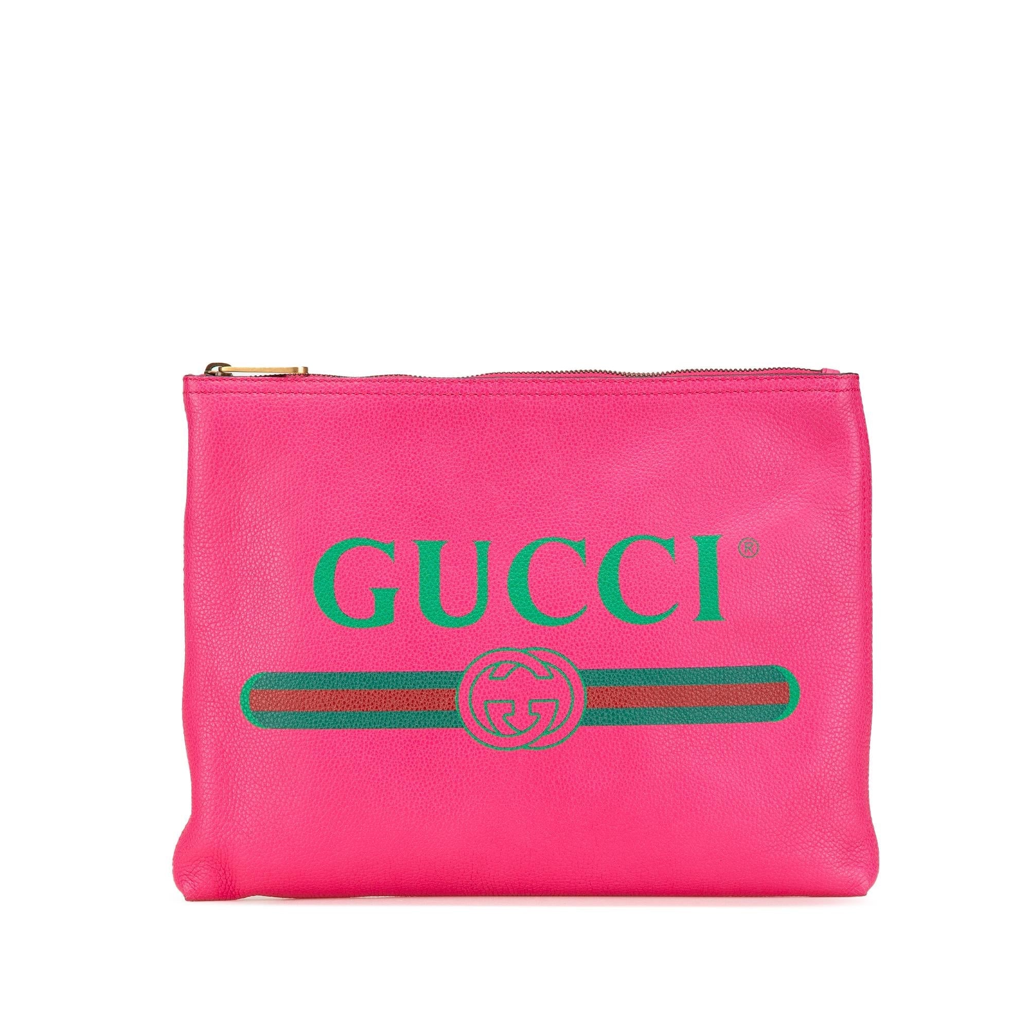 Gucci Medium Leather Logo Portfolio Clutch