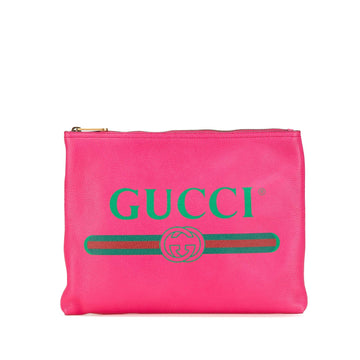 Gucci Medium Leather Logo Portfolio Clutch
