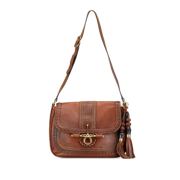 Gucci Medium Leather Snaffle Bit Shoulder Bag (SHG-rIbXIb)
