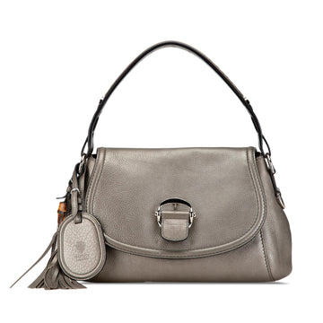 Gucci Medium Leather Techno Horsebit Flap Shoulder Bag