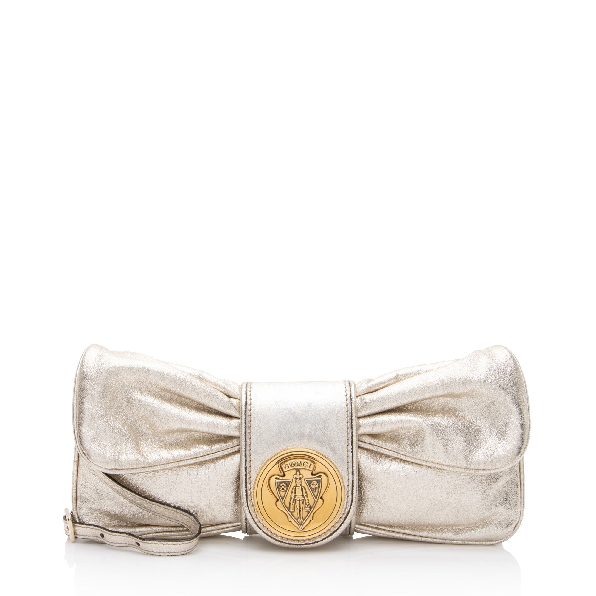 Gucci Metallic Leather Papillon Hysteria Clutch