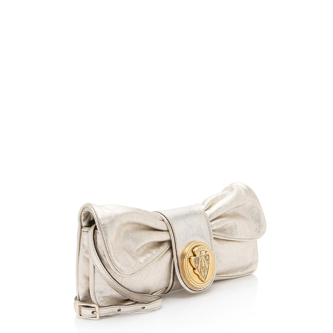 Gucci Metallic Leather Papillon Hysteria Clutch