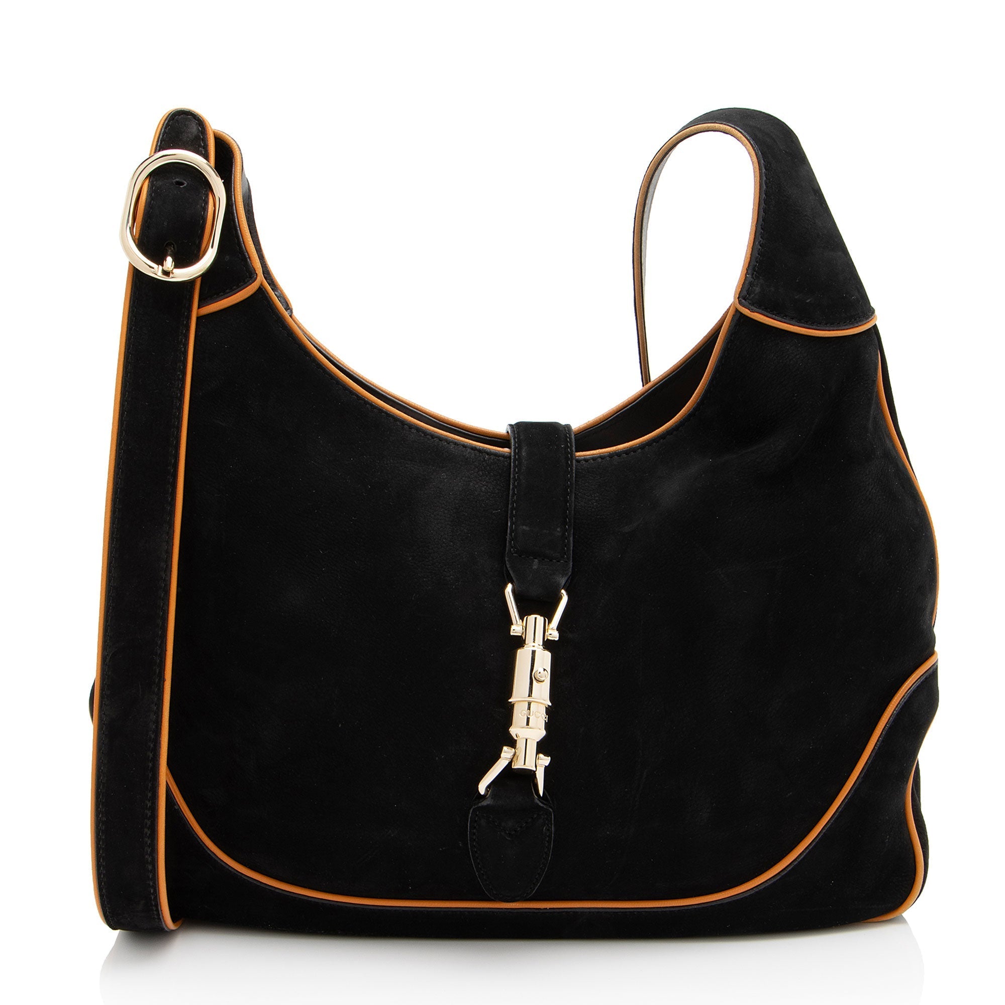 Gucci Nubuck Leather Jackie Medium Shoulder Bag (SHF-IN61fj)