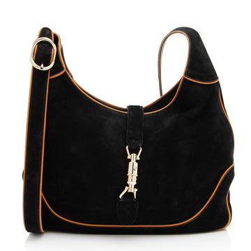 Gucci Nubuck Leather Jackie Medium Shoulder Bag (SHF-IN61fj)