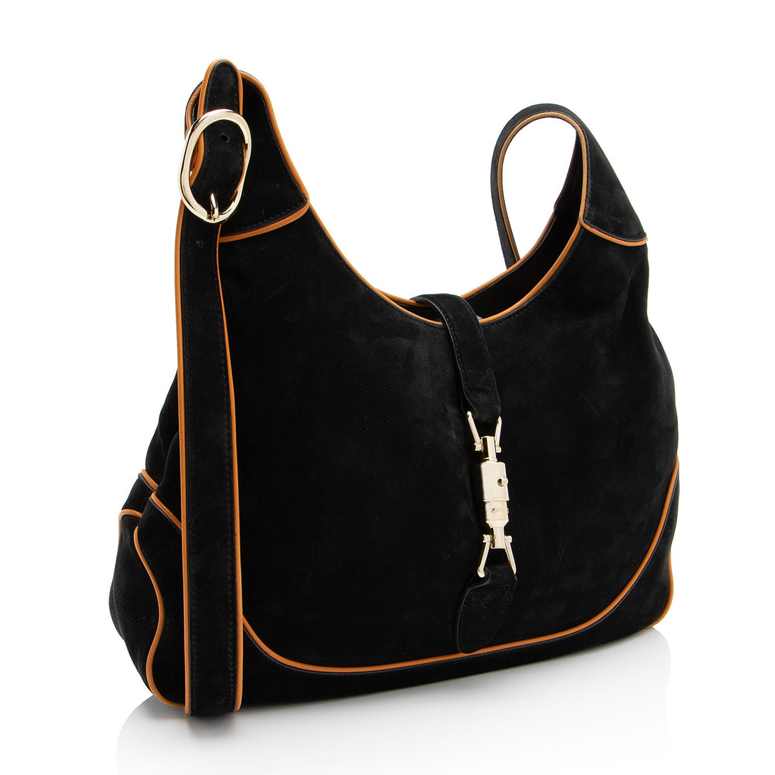 Gucci Nubuck Leather Jackie Medium Shoulder Bag (SHF-IN61fj)