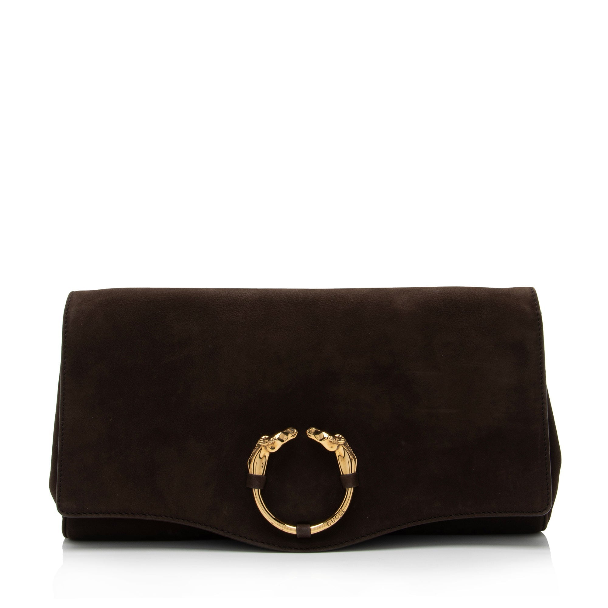 Gucci Nubuck Leather Ribot Clutch (SHF-ge9pTT)