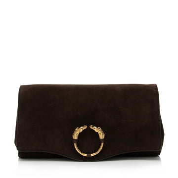 Gucci Nubuck Leather Ribot Clutch (SHF-ge9pTT)