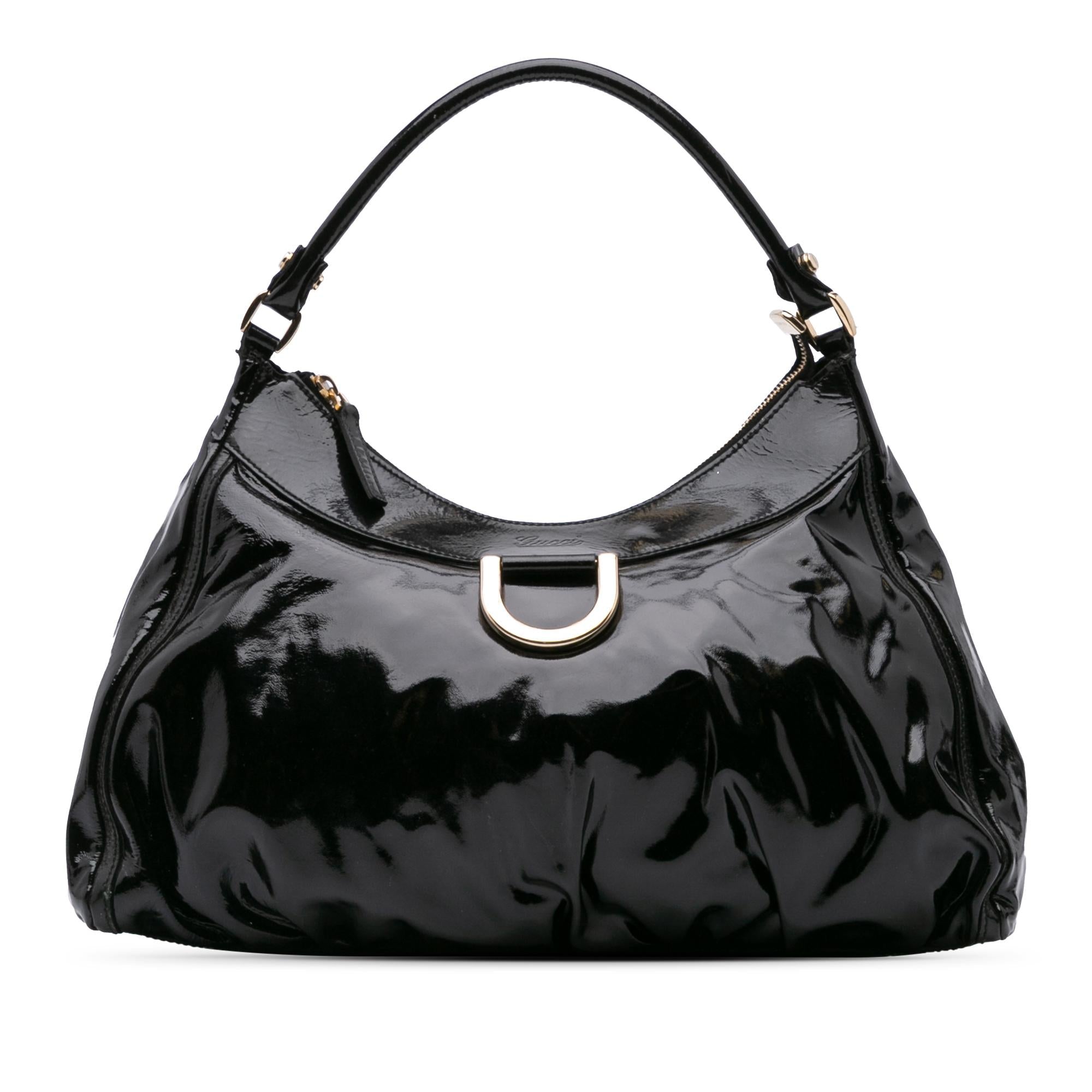 Gucci Patent Abbey D Ring Shoulder Bag