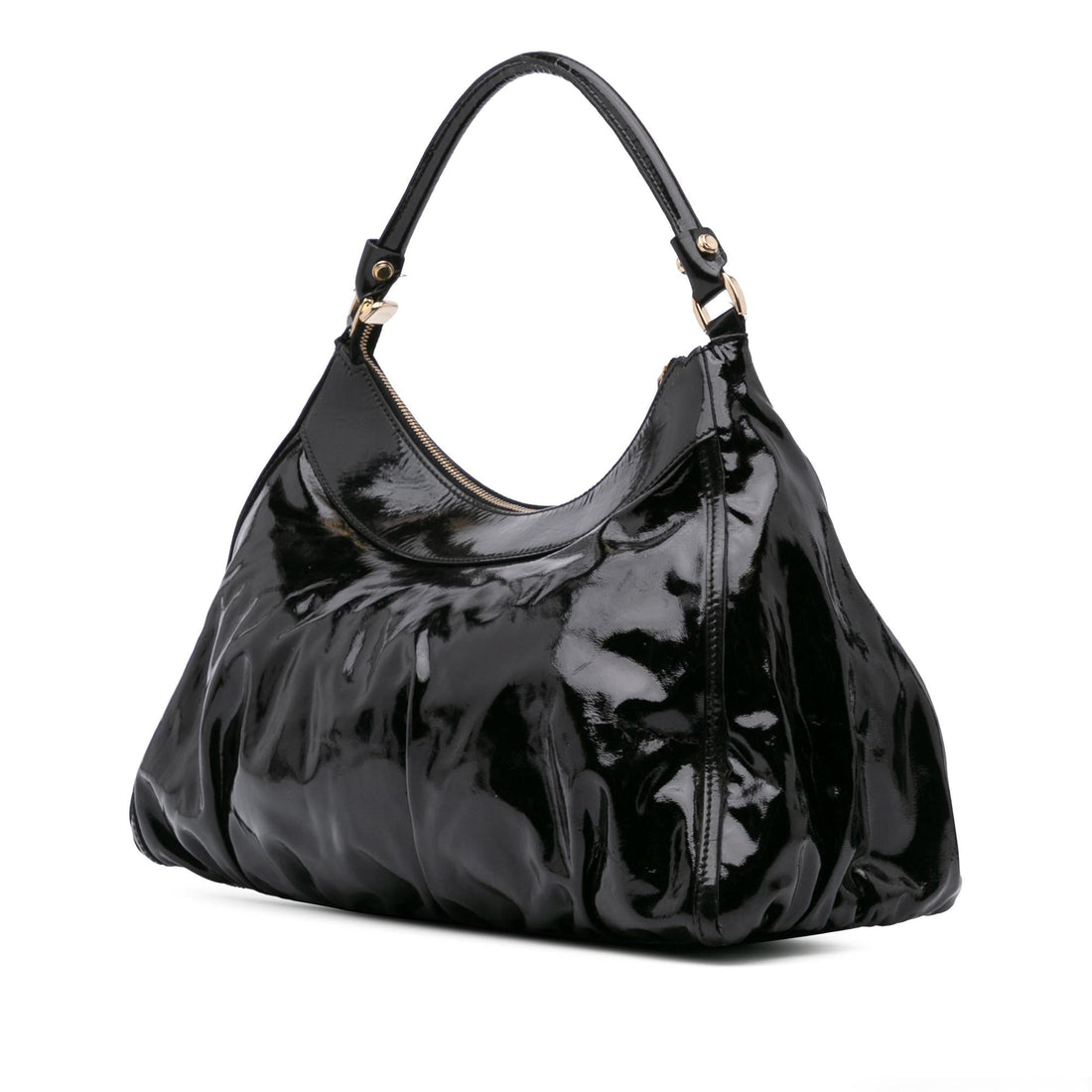 Gucci Patent Abbey D Ring Shoulder Bag