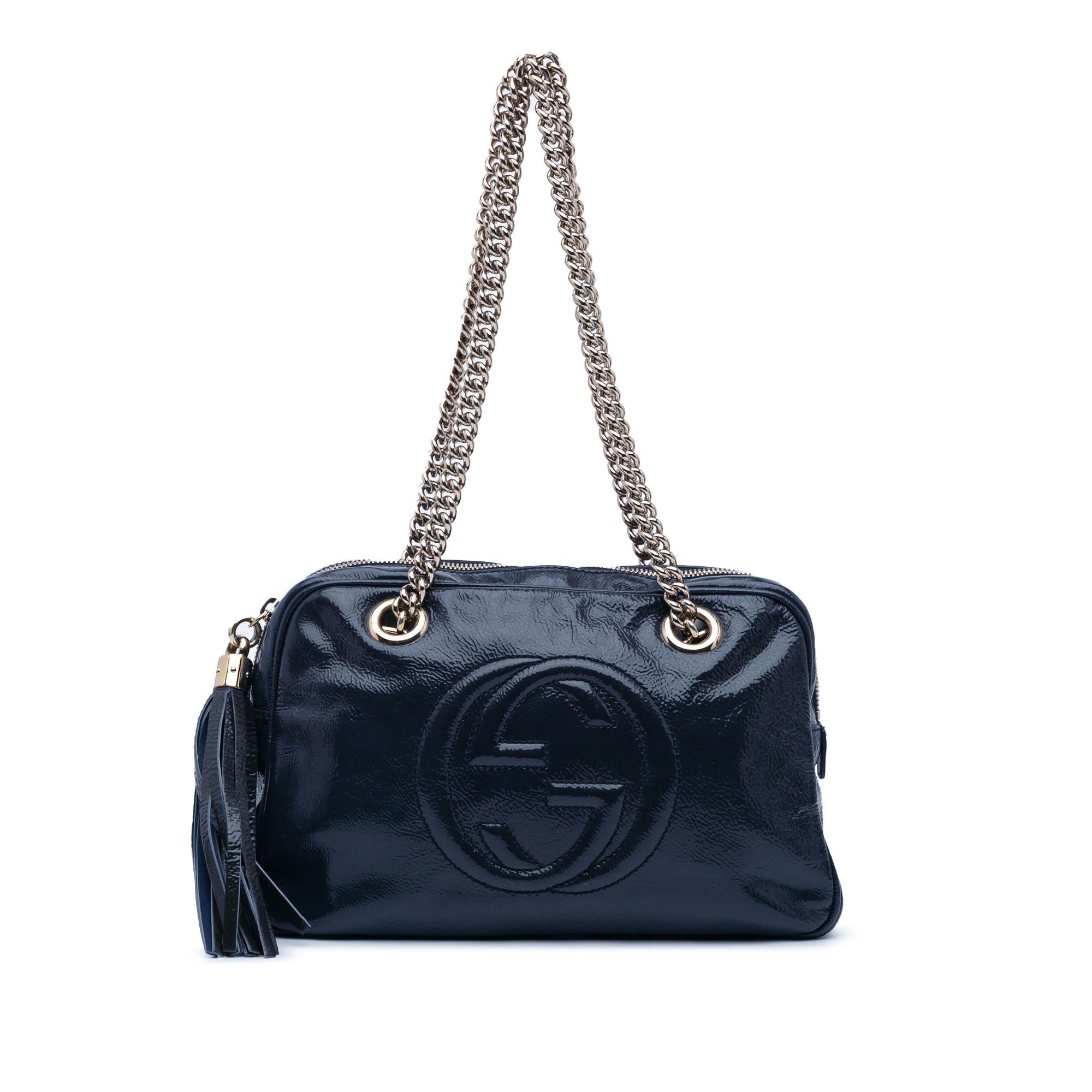 Gucci Patent Soho Chain Zip Shoulder Bag