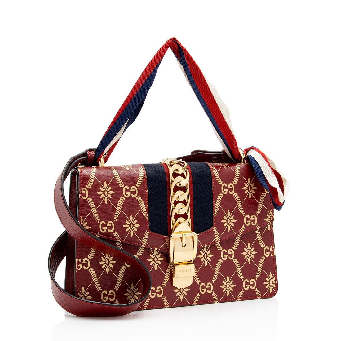 Gucci Printed Calfskin Sylvie Small Shoulder Bag (SHF-6FGtNY)