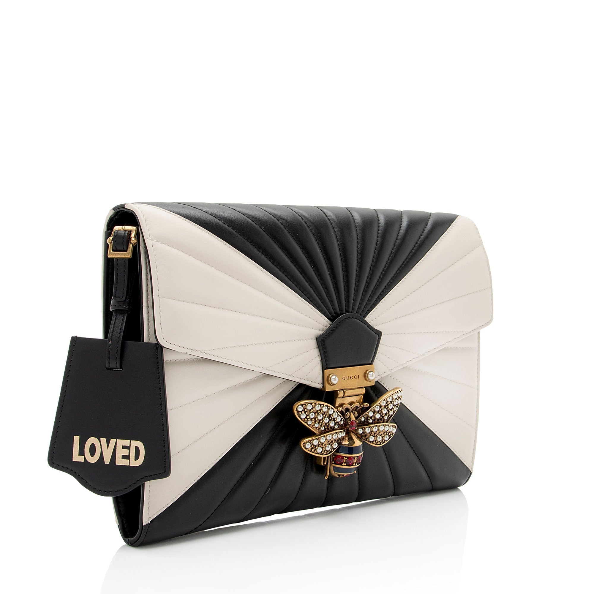 Gucci Quilted Leather Queen Margaret Bee Clutch