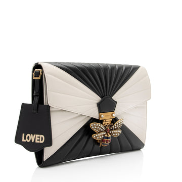 Gucci Quilted Leather Queen Margaret Bee Clutch