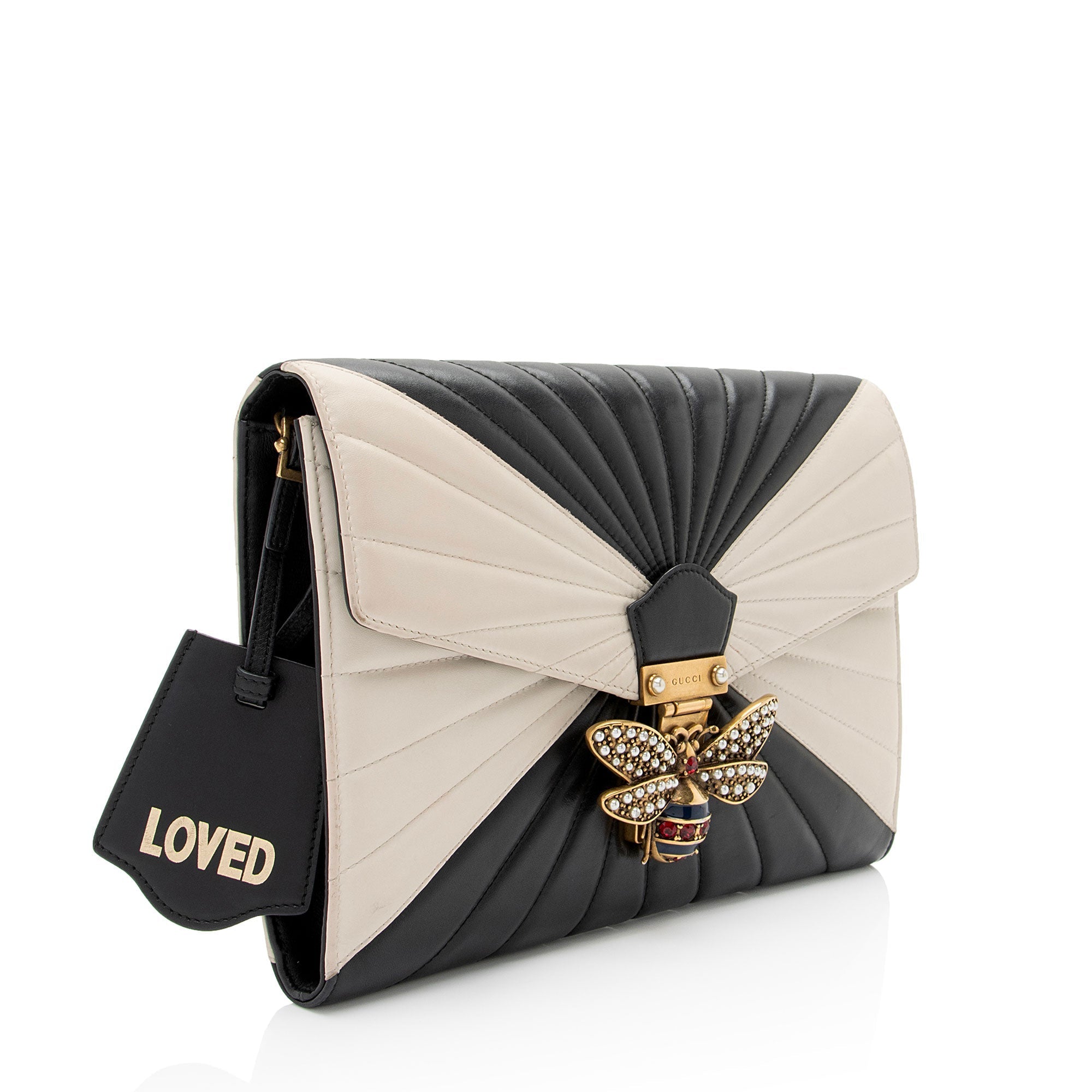 Gucci Quilted Leather Queen Margaret Bee Clutch