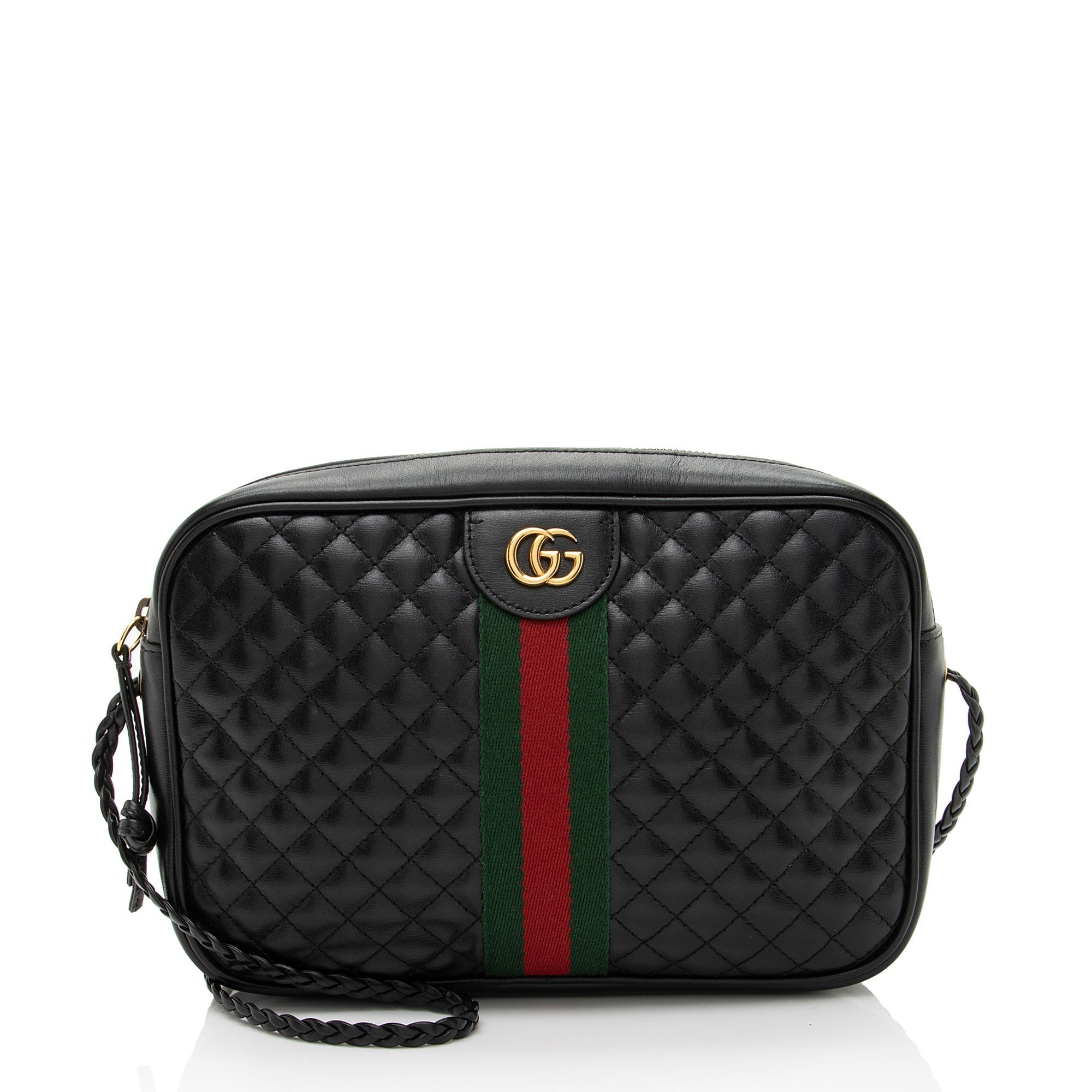Gucci Quilted Leather Web Trapuntata Small Shoulder Bag